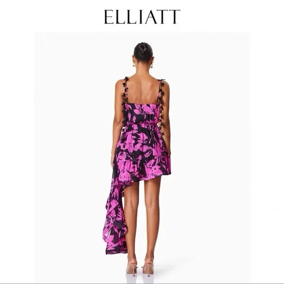 ELLIATT Yuna Asymmetric Party Mini Dress In Pink S - Picture 3 of 5